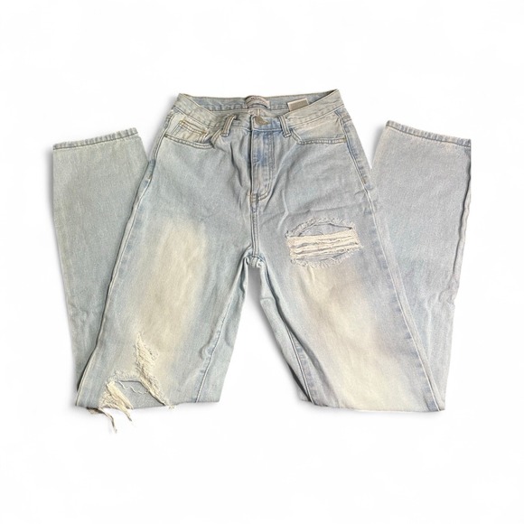 Redial Denim - Redial Premium‎ Denim Collection Distressed Light Wash High Waist Jeans